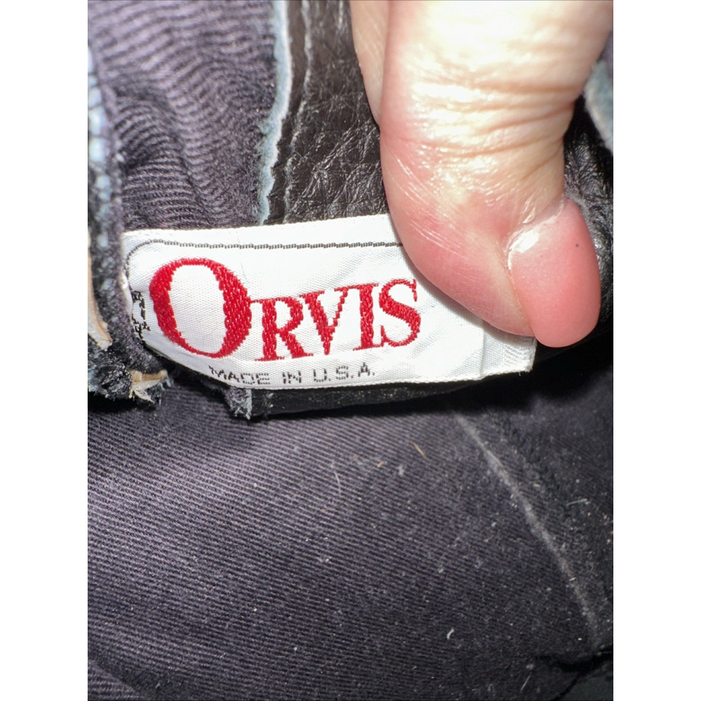 Vintage Orvis Black Brown Pebbled Leather Crossbody Bag - Picture 6 of 8